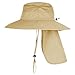 Sun Hats for Men Women Fishing Hat UPF 50+ Breathable Wide Brim Bucket Hats Summer UV Protection Safari Hat with Neck Flap Khaki