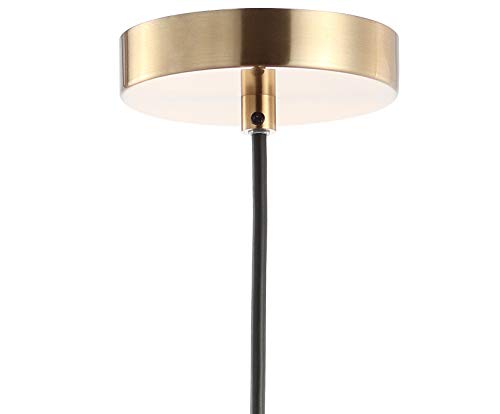 Image of JONATHAN Y Apollo Mid-Century 1-Light Pendant 6 inch, Black /Brass Gold | Modern, Adjustable Height, Metal Cone Shade, Kitchen Island, Hallway, UL Listed, Slope-Compatible, LED Bulb Included