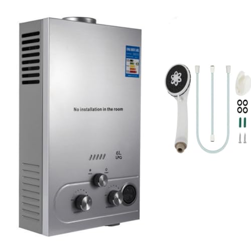PEIXU Chauffe-eau à Gaz Instantané 6L LPG Butane Propane Chauffe-eau à Gaz Instantané Maison Camping Car 12KW 6 L/min Avec Mode Hiver et Mode été