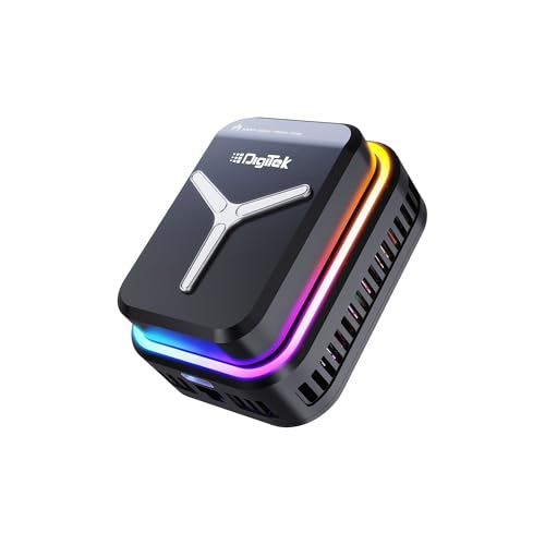 Image of Digitek (DCF 001) Magnetic Smartphone Cooler Fan with Built-In Battery, RGB Light Effects, Type-C Charging, for Mobile Gaming