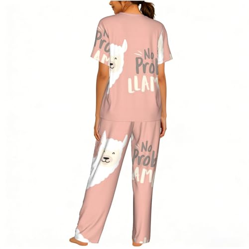 Ensemble de détente manches courtes lama, pyjama fluide ultra confortable - 2