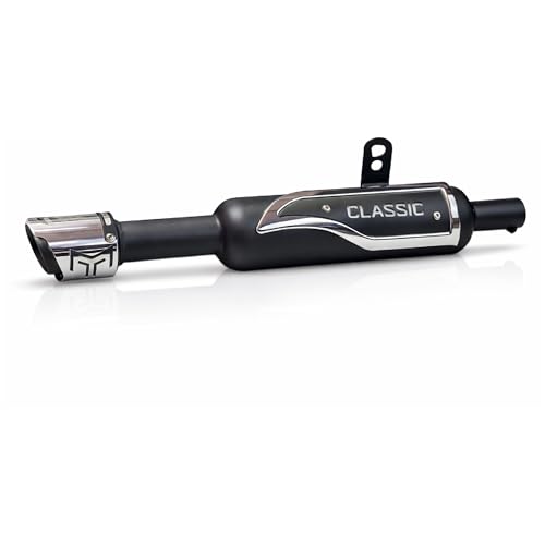 Image of RJVON - Prime Quality HK Indori Silencer Compatible with Royal Enfield Reborn classic 350cc (Black)