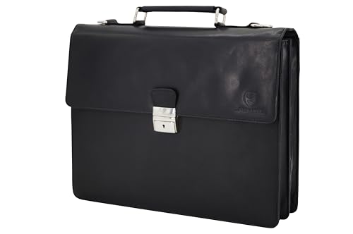 GERMANUS Aktentasche Gabriel aus Leder (Schwarz)