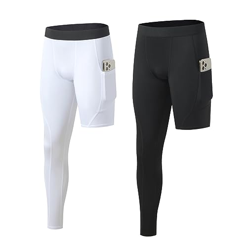 Pantalon de compression pour homme avec poches et maintien musculaire ciblé