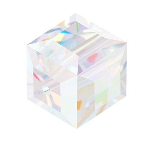 100Pcs Adabele Austrian 4Mm (0.16 Inch) Small Faceted Cube Crystal Beads Clear Ab Compatible With Swarovski Crystals Preciosa 5601 Ssc402 #TOP25