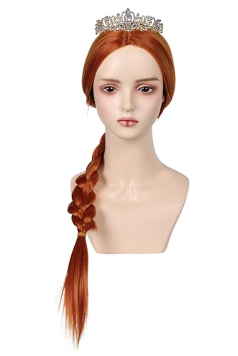 Perruque princesse et couronne pour cosplay Halloween et fêtes d'enfants
