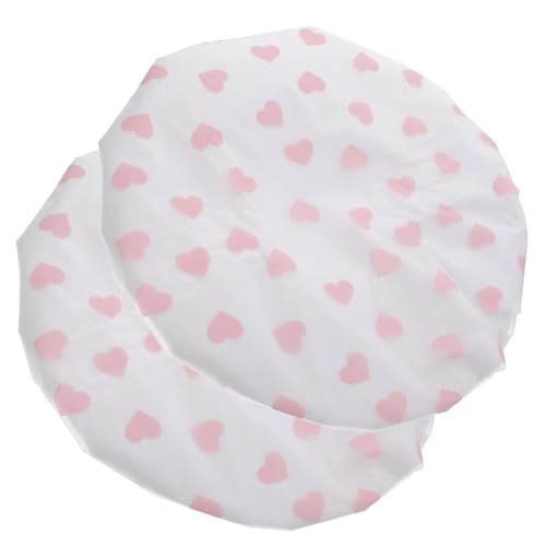 Holibanna 2pcs Double Layer Static Shower Caps for Women Self Heating Hair Treatment Caps for Long Hair Care and Steam Protection