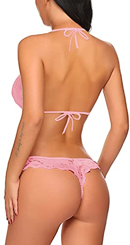 Image of Xs and Os Women Cross Style Lace Bra Panty Lingerie Set