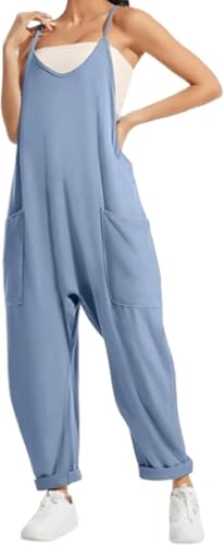 Lahloya Maternity Jumpsuit, Jumpsuits for Women Casual Summer Rompers, Oversized Jumpsuit - Maternity & Postpartum(Light Blue,X-Large)