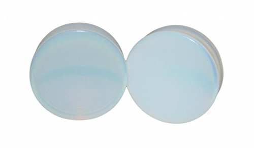 Lobal Domination Pair of Opalite Double Flare Stone Plugs 38Mm 1&1 2 Inch