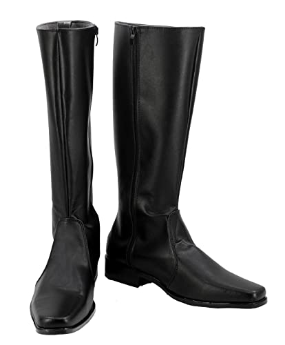 Occipa Mens Cosplay Boots Knight Leather Shoes Medieval Knee High Boots for Halloween (Style 3, US Men Size 11)