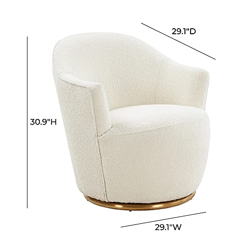 Sillón giratorio Bouclé crema miniatura 2