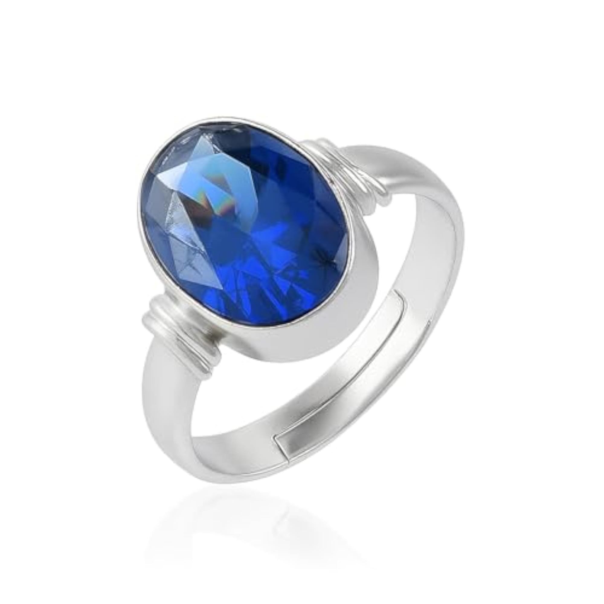 7.25 Ratti Blue Sapphire Adjustable Ring, Lab Certified