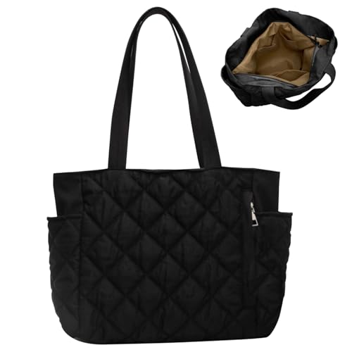 Sac fourre-tout matelassé design géométrique finitions soignées