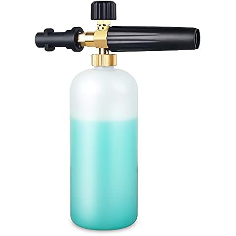 EAWONGEE Adjustable Snow Foam Lance 1 Liter Foam Cannon Soap Dispenser for Karcher K Series K2 K3 K4 K5 K6 K7 Pressure Washer Gun (with Funnel) Cover