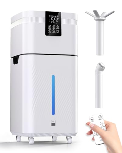 Lovlivi Humidifier Large Room, 30L/7.93Gal Commercial Humidifier 4200 sq.ft, 3000ml/H Whole House Humidifiers with Top Fill, 4 Mist Mode, Timer for Plants, Office, Warehouse & Greenhouse