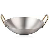 SOLUSTRE Olla de Acero Inoxidable Redonda Doble Asa, Adecuado para Cocinar al Estilo Coreano en Mesa
