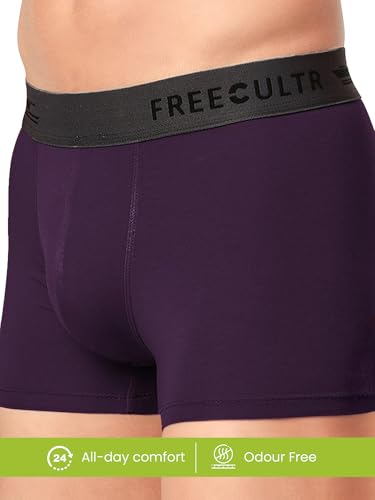 Image of Freecultr Men's Micromodal Airsoft Trunks - Anti-Bacterial, Sweat-Proof, Ultra-Soft, No Itch, No Chafing, Breathable Comfort Men's Underwear Combo Pack of 5