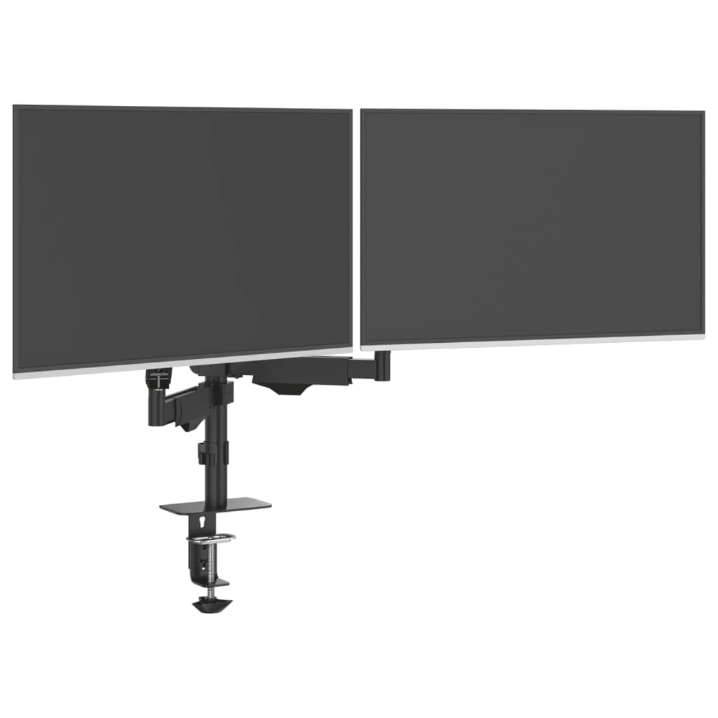 Braccio doppio per monitor da 27 pollici con molla a gas, regolabile in altezza, girevole, estensibile, compatibile con VESA, supporto stabile in acciaio per ufficio, gaming e soggiorno