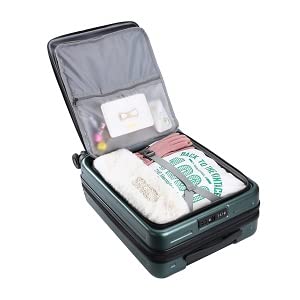 Tydeckare 20 Inch Carry On Luggage With Front Zipper Pocket & Expandable, 37-41L, Lightweight Abs+Pc Hardshell Suitcase With Tsa Lock & Spinner Silent Wheels, Convenient For Trips, Dark Green #TOP1