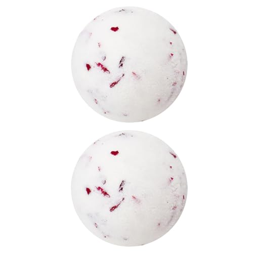 Healeved Rose Oil Bath Bombs 2pcs Milk Rose Bubble Bath Balls for Skin Care round Fizzing Shower Bombs with Essential Oils Spa Relaxation and Moisturizing
