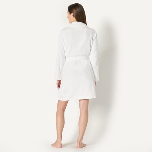 Image of Amazon Essentials Women's Mid-Length Plush Bath Robe, Loungewear (Available in Plus Size)