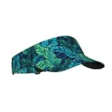 Tropical Hawaii Palm Tree Leaf Green Sports Sun Visor Hats-Adjustable Visor Cap-for Women and Men-for Running...