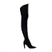 Shoe'N Tale Women Stretch Suede Chunky Heel Over The Knee Boots Thigh High for Women (10,Suede Black)