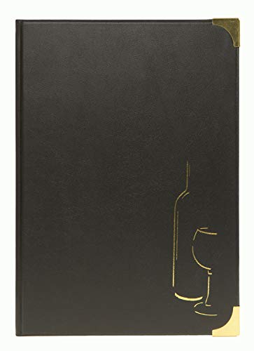 Vermes Securit MC-BRWC-BL Basic Range A4 - Cubierta para carta de vinos (2 insertos dobles), color negro Cover