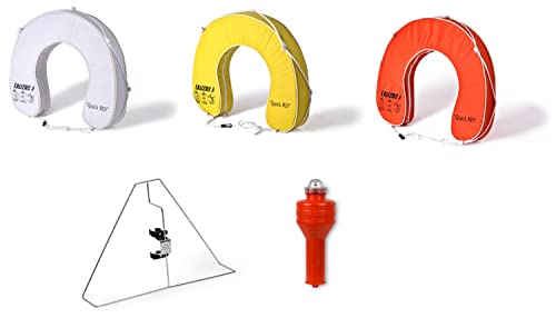 wellenshop Hufeisen-Rettungsring Set - Hufeisenring mit Halterung & Rettungslicht Farbe Weiß