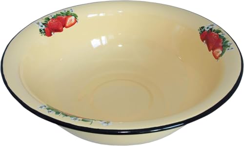 rukauf Emaille Schüssel Rund 12 Liter ca 45 cm Durchmesser mit Motiv...