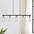 KSANA 5-Light Kitchen Island Lighting, Modern Black and Gold Dining Room Chandelier, Industrial Linear Pendant Lighting with Clear Glass and Electroplated Brass Accents
