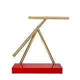 The Swinging Sticks Kinetic Energy Sculpture - Desktop Toy Version (Gold/Red)