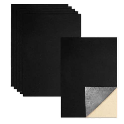 Biaungdo 6 Pcs Self Adhesive Felt Sheets Black Felt Sheet with Adhesive Backing 8 x 12 Inch Felts Fabric Peel and Stick Felts Liners for Arts Crafts Drawer Jewelry Box(A4 Size)