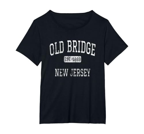 Old Bridge New Jersey NJ Vintage T-Shirt, Women's Plus, Black, 6X