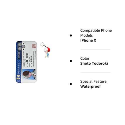 Habitfrog Hero Acade Man Phone Case Compatible For Iphone 11 Pro Anime Shoto Todoroki Character Student Card Silicone Soft For Iphone X/Xs Case Cover With Shoto Todoroki Keychain Soft Silicone Merch #TOP7