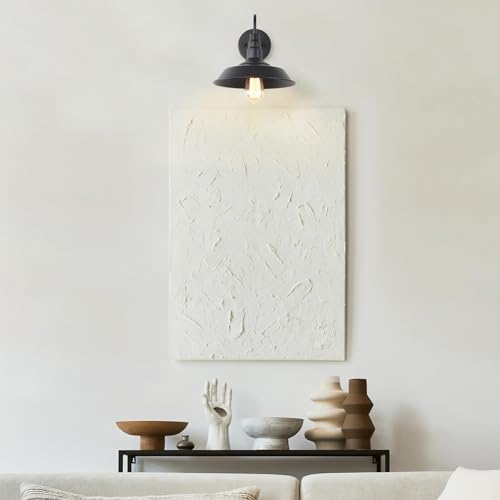 Image of LALUZ Farmhouse Black Wall Sconces, Modern Industrial Barn Gooseneck Wall Mount Light Fixture Lighting for Bedroom, Kitchen, Living Room, Bathroom, and Hallway
