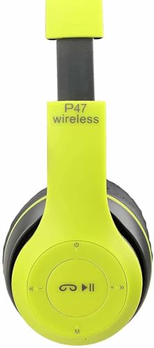 Image of P47 Wireless Portable Gaming Sports Over Ear Headphones Stereo Memory Card Bluetooth Headset (Green)