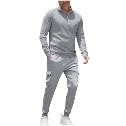 Mens Sweatsuits 2 Piece Set Long Sleeve Pullover Joggers Tracksuits Athletic Jogging Gym Sweat Suits Sets