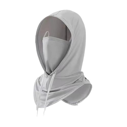 Face Scarf for Cycling and Beach Use Sun Protection Gear Nylon Neck Gaiter Balaclava 14.57x19.29 inch- 37cmx49cm Light Grey