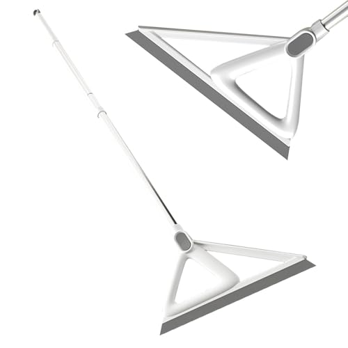 Brome De Raclette pour Sol - Sweeperr Magique | 2 dans 1 Balai De Grattage d'eau | Triangle De Balayeur Portable Triangle Coiffure Bathrophone Spilleegee avec Une Longue Poignée pour La Salle De Bain