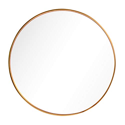 Miroir mural de salle de bain rond avec cadre en alliage d'aluminium de luxe