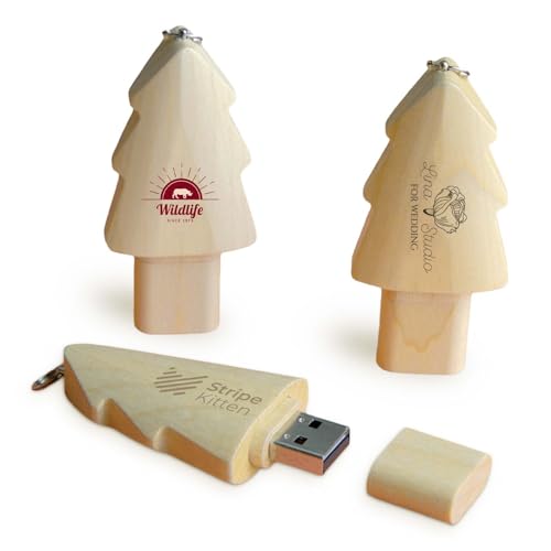 Clé USB naturelle gravée en bois lot de 10 supports esthétiques de 4 Go - 3