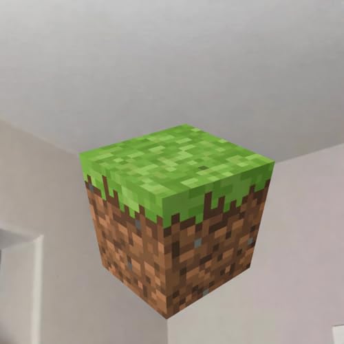 Image of Mahomade 3D Cube Illusion Wall Art, Viral 3D cube for wall corner, Geometric Pixelated Block Design, Grey (Minecraft game Design)