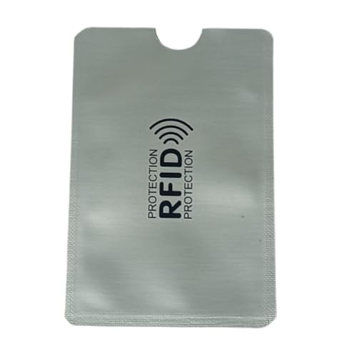 Kit Com 6 ou 10 Unidades Capa Bloqueio RFID Protetor de Cartao Por Aproximação Escolha Sua Cor Material Metalico Contactless Anti Furto Bloqueador de Sinal NFC Proteção Contra Clonagem (6, Prata)
