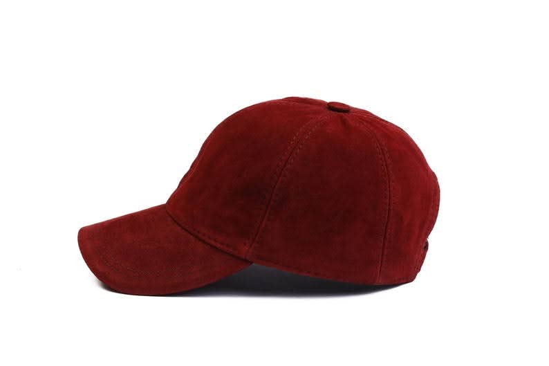 Modesh RigalPremium Red Suede Leather Baseball Cap for Men - Elevate Your Casual Look