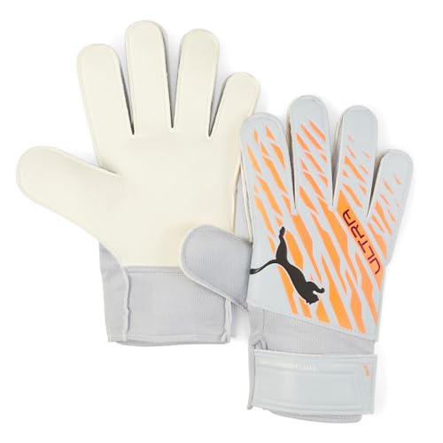 PUMA Mens Ultra Grip 4 Rc Goalkeeper Gloves Soccer Cleats - Black, Orange, Silver - Size 8