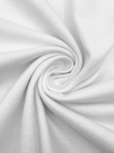 EOVEA - 100% Cotton Flannel Fabric by The Yard Soft Brushed Flannel for Sewing Quilting PJ Blankets & Crafts Warm Breathable Cotton Fabric 42 Inch Wide (White 1 Yard)