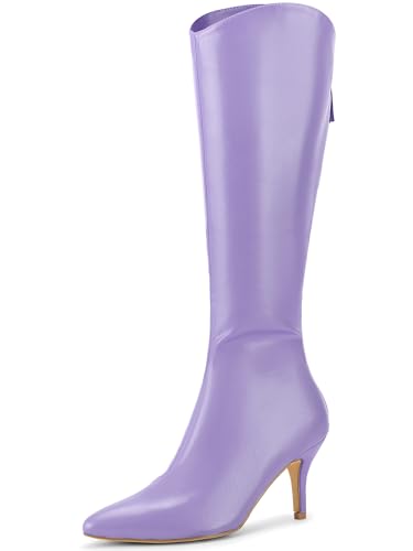 Bottes hautes à bout pointu Allegra K avec talon aiguille pour femme élégante