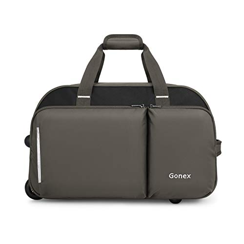 Gonex Rolling Duffle Bag with Wheels, 40L Water Repellent Wheeled Duffel Carry On Luggage with rollers 22 inch Grey